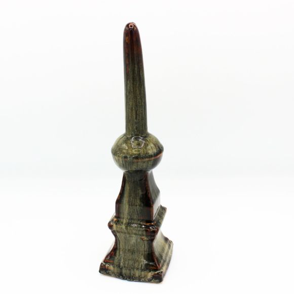 Vintage Drip Glaze Ceramic Finial 9" Handcrafted Décor Mantel Ornamental Piece - Picture 2 of 6